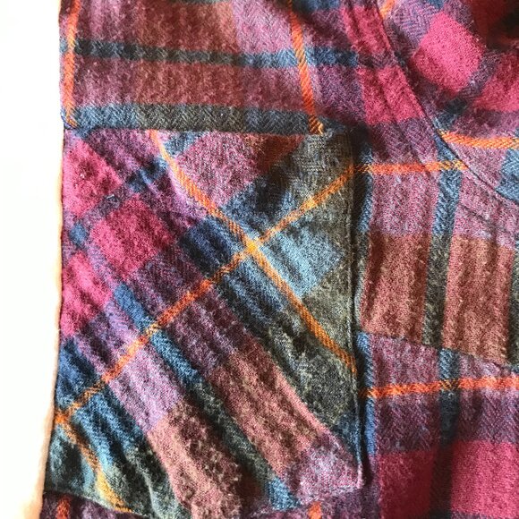 Upcycled Oversized Graphic Tee: Tiger Print, Flannel Sleeves, Plus Size L-2XL - Picture 8 of 11